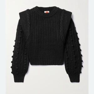Farm Rio Pom-Pom Embellished Braided Knit Sweater